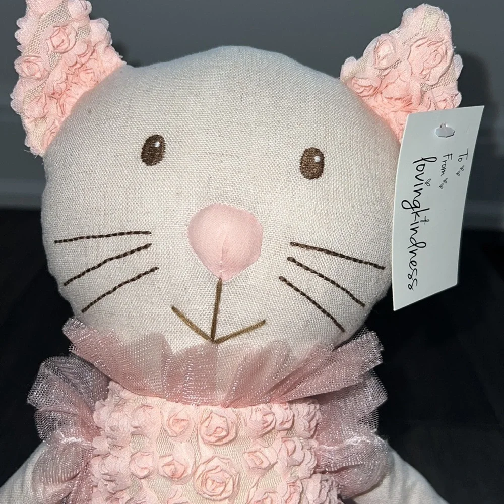 NWT Loving kindness ballerina like cat stuffed animal with tulle tutu and roses